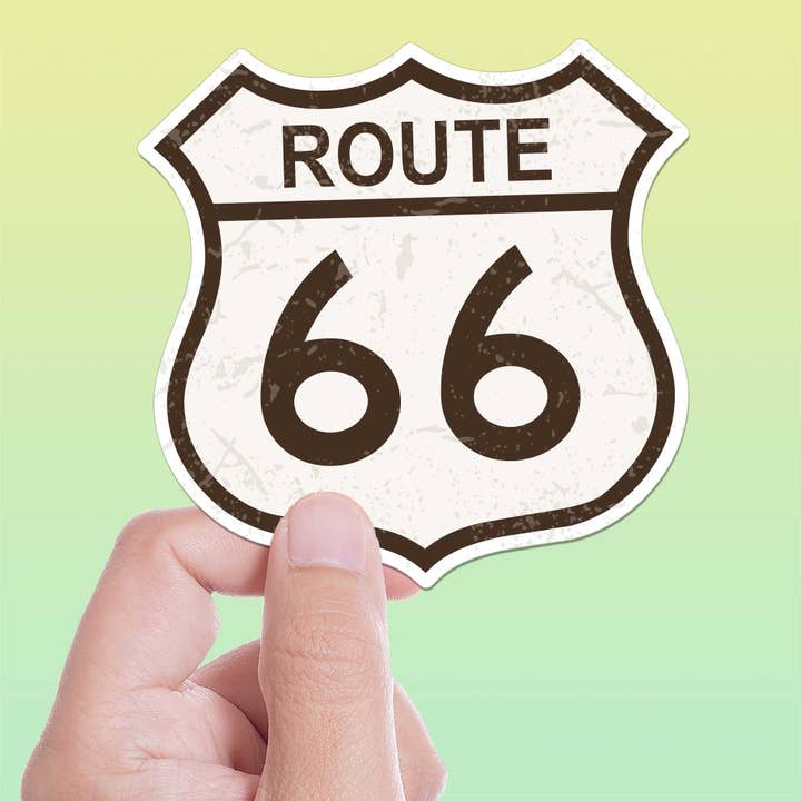 Route 66 Road Sign Sticker for wholesale by Sentinel Supply
