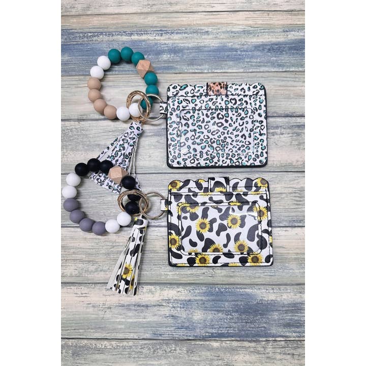 DESHENG ENTERPRISE - Wholesale Keychain Bracelet - SILICONE BEADED BRACELET CARD HOLDER KEYCHAIN 4