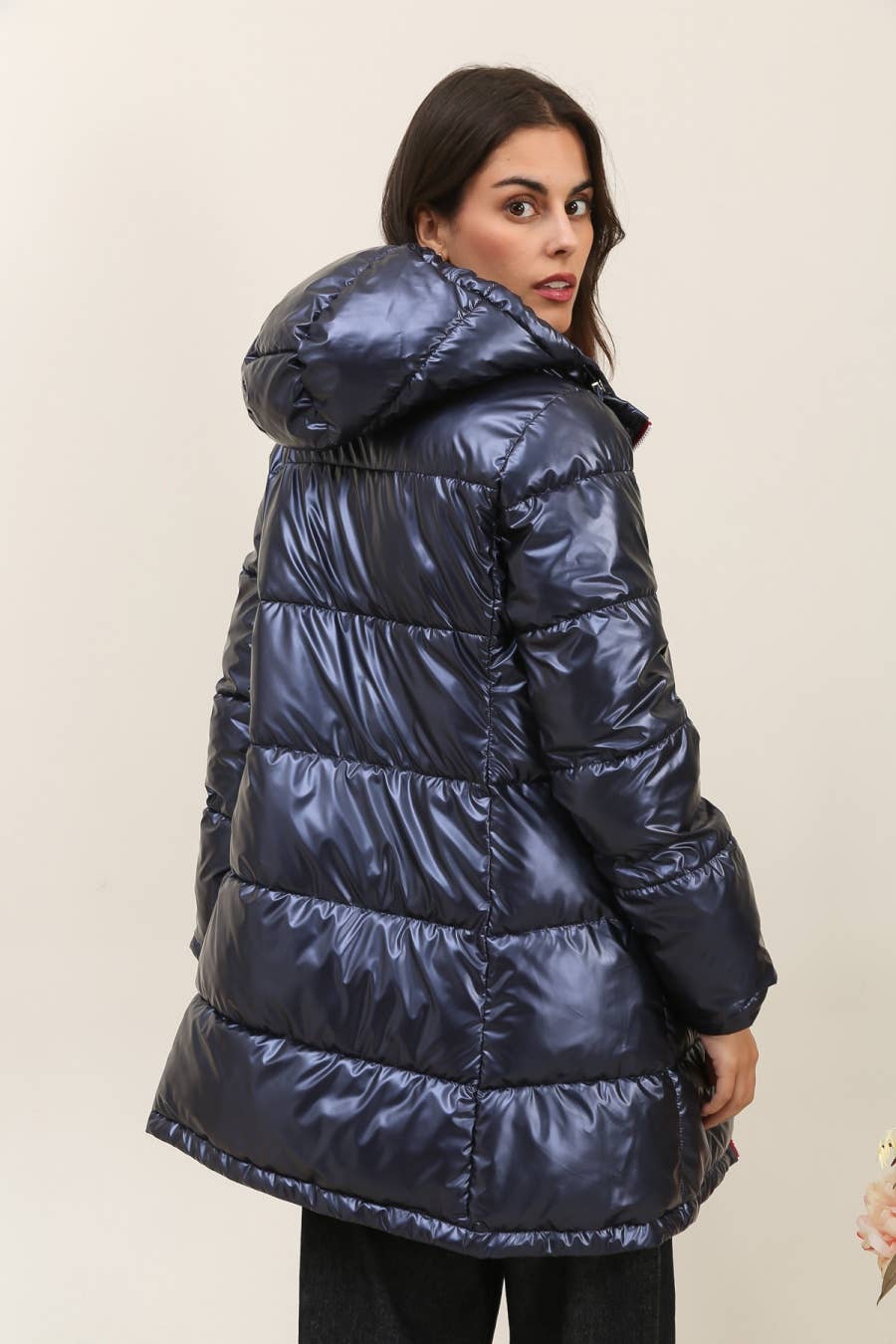 Attrait Paris - Wholesale Puffer Jacket - Women's - Mid-length reversible waterproof puffer jacket13