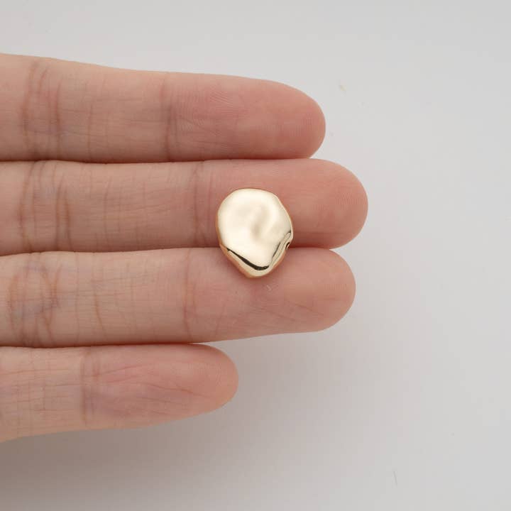 Jewel Pledge - Wholesale Beads - Gold Irregular Nugget Spacer Bead,Thick Plating, SPG0324