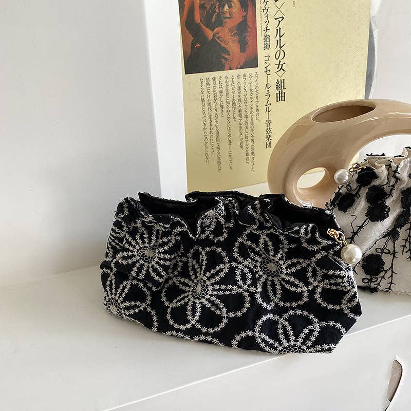 Dipped Shop - Wholesale Makeup/Cosmetic Bag - Floral Embroidered Lace Cosmetic Bag DPCB25