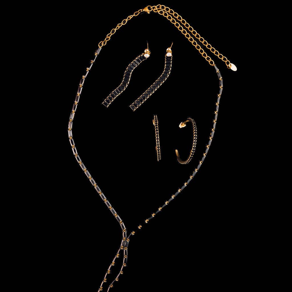 Steward & James - Wholesale Hoop Earrings - Kelce Hoop Earrings in Black2