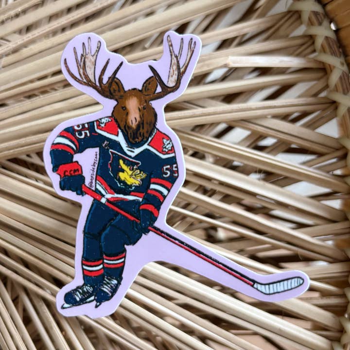 Moosehead Hockey 3" Vinyl Sticker for wholesale by Bayside by Sam