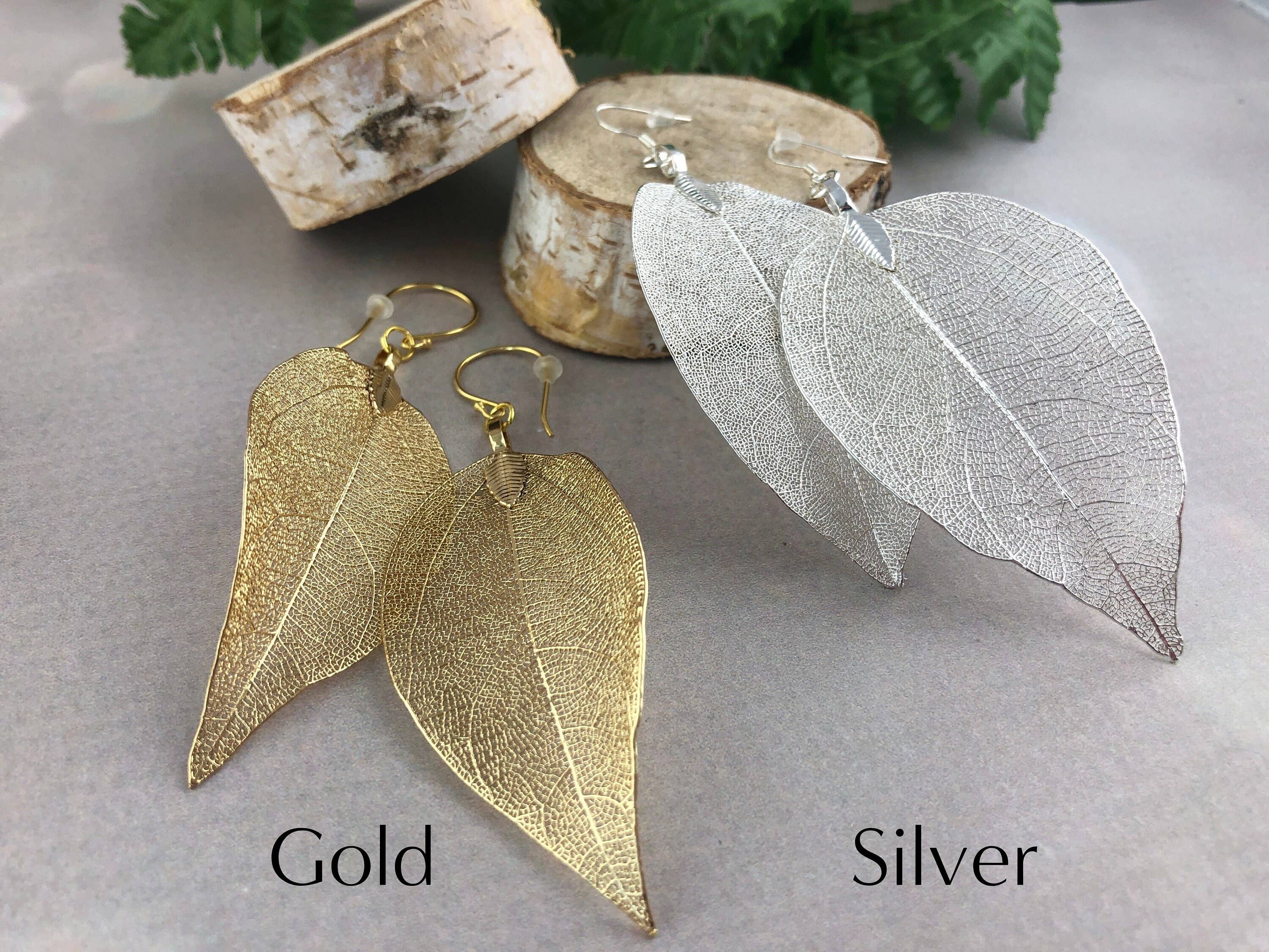 Antique Silver Leaf Shaped Ethnic Drop Earring – Neshe Fashion Jewelry