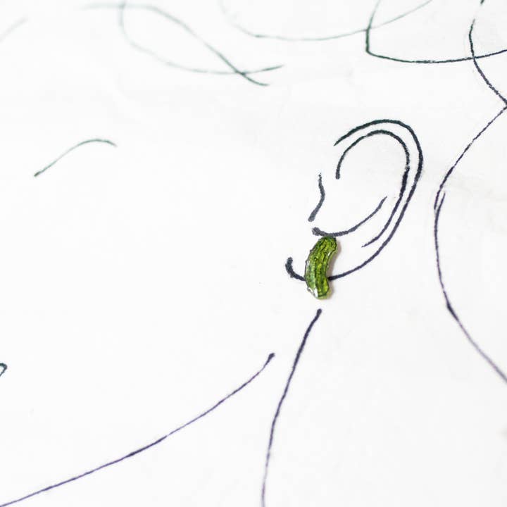 Poptone Co. - Wholesale Stud/Post Earrings - Pickle Funny Vegetable Stud Earrings