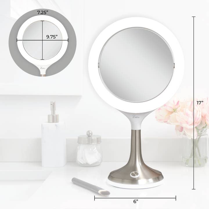 Zadro, Inc. - Wholesale Makeup Mirror - Solana Lighted Makeup Mirror with Magnification & Touch Pad