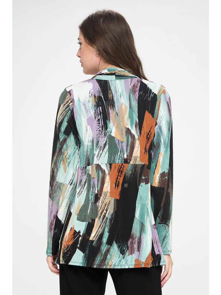 Jostar - Wholesale Jacket - Women's - BNS Brush Strokes Print Mid Cut Jacket - 428BN-LRP1-W379