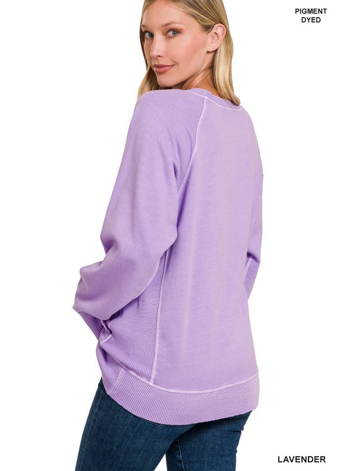 Vanilla Monkey - Wholesale Sweatshirt - Women's - Pigment Dyed French Terry Pullover with Pockets