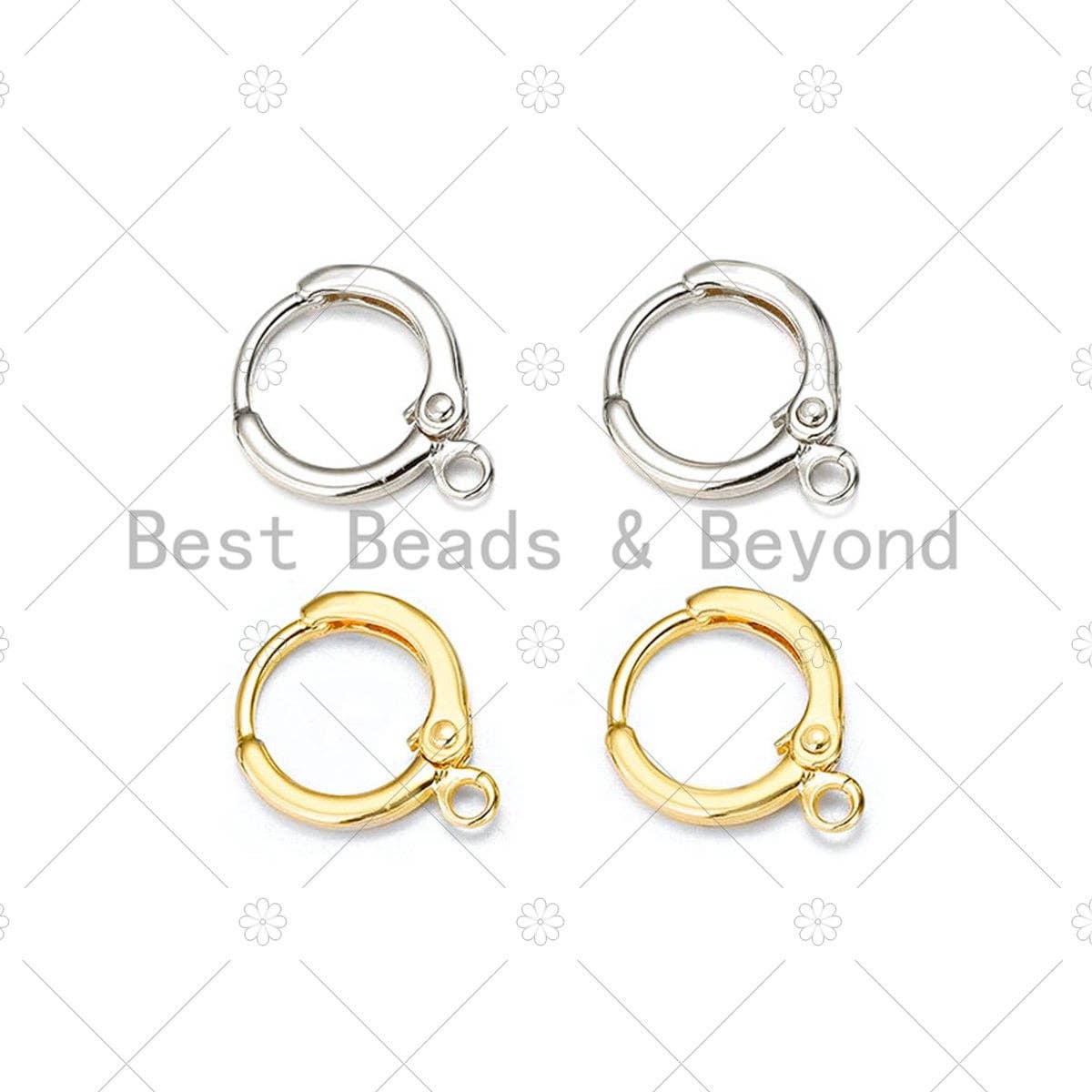 BestBeads&Beyond - Wholesale Huggie Earrings - Round Earring Making Hoop, Gold/Silver huggie hoop, sku#J1000