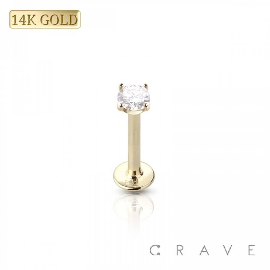 CRAVE - Vente Clous d'oreille - LABRET EN OR 14 CARATS À FILETAGE INTERNE EN ZIRCONE CUBIQUE3