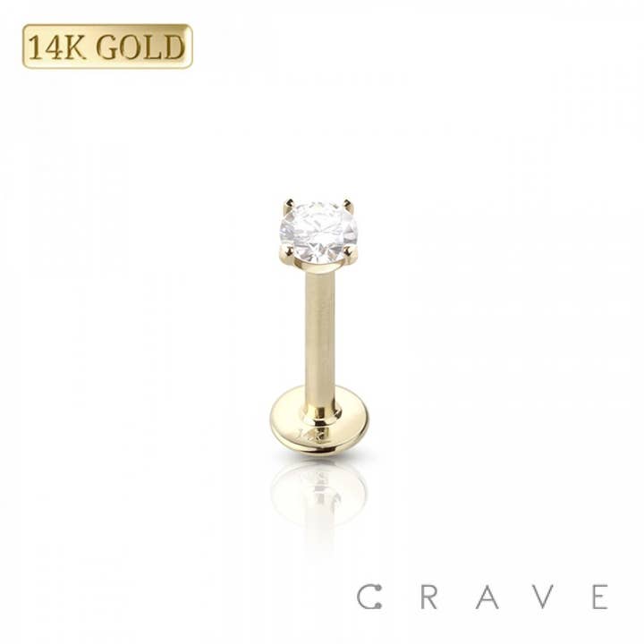 CRAVE - Vente Clous d'oreille - LABRET EN OR 14 CARATS À FILETAGE INTERNE EN ZIRCONE CUBIQUE3