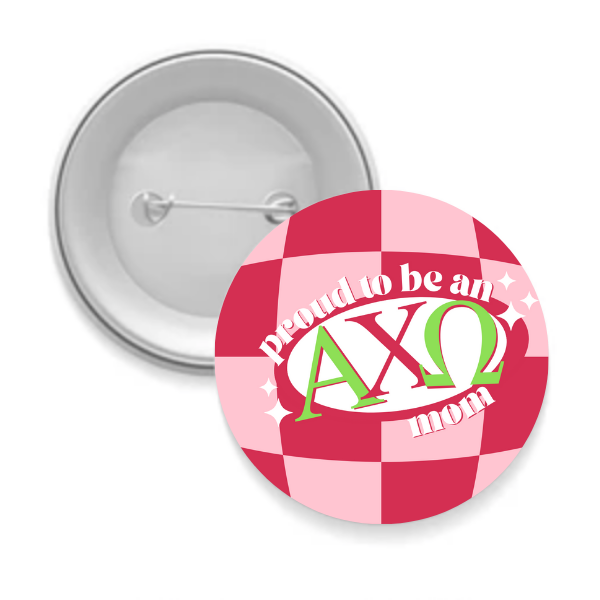 Sarahndipity Shop - Wholesale Lapel Pin/Button - Sorority Mom Button - Proud to Be Checkered24