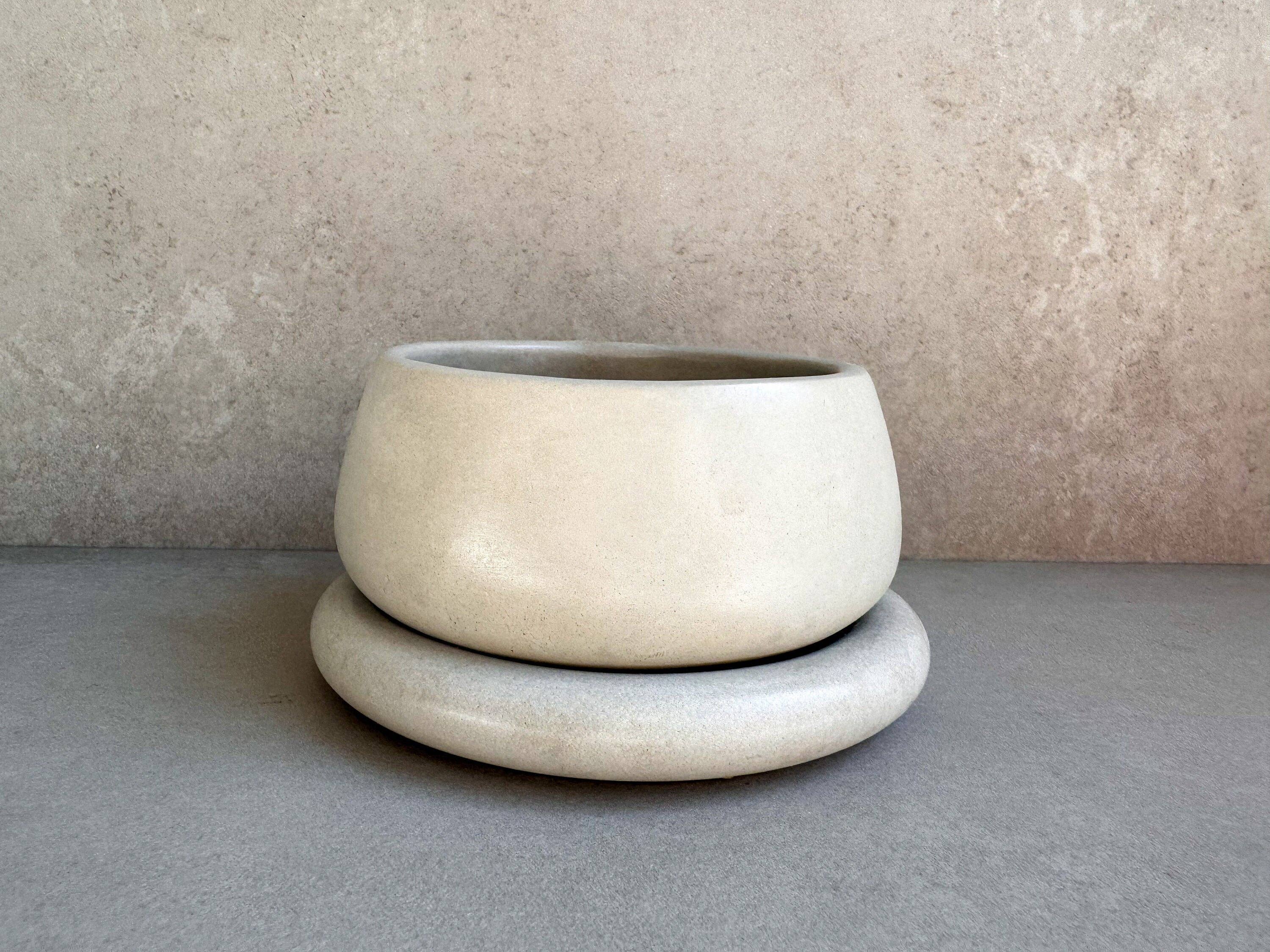 Minimal Loot Design - Vente Pot - Petite jardinière avec drainage, joli pot de fleurs, jardinière à bulles, jardinière succulente, pot décoratif en béton, pot à bonsaï rond, mini-pot potelé9