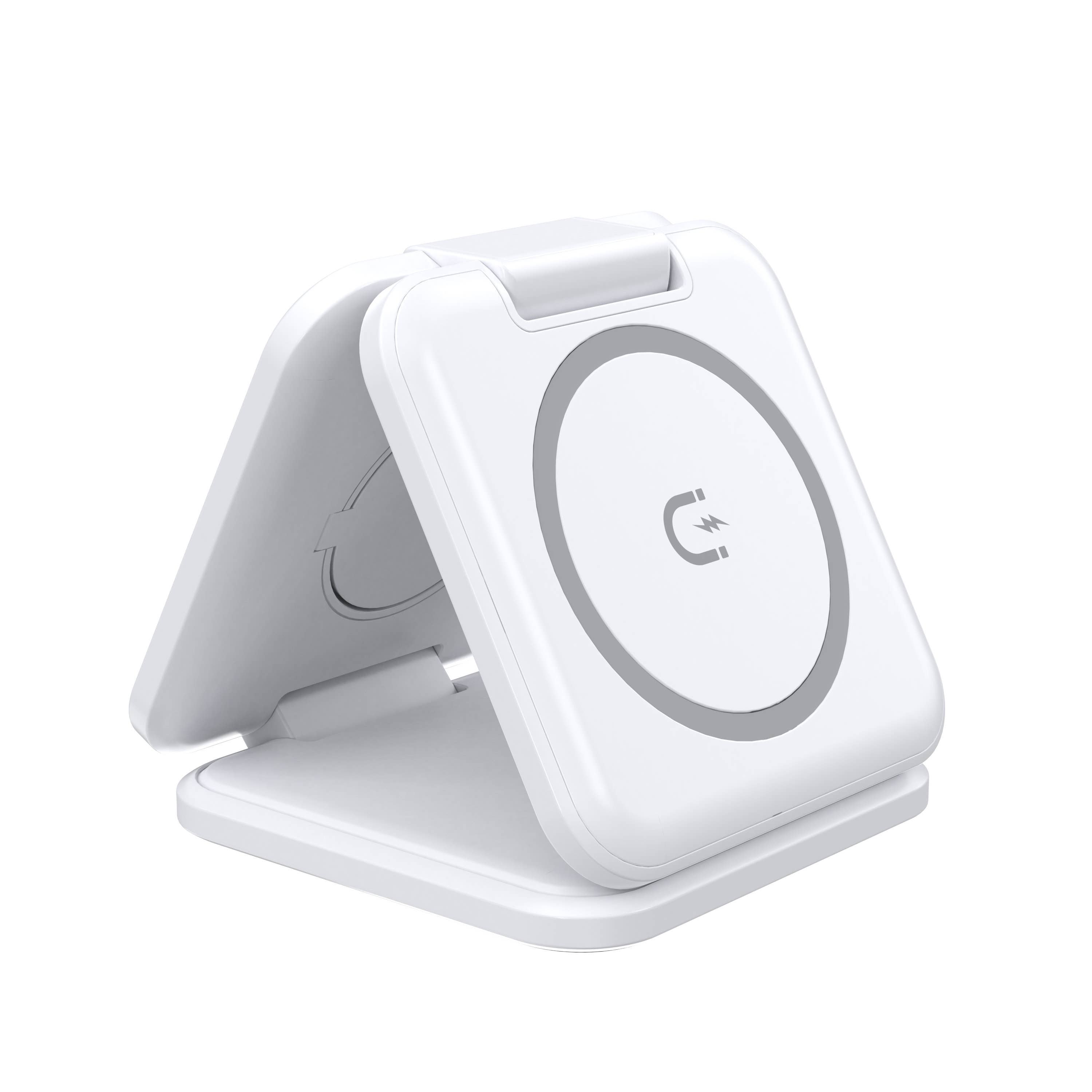 LAX Gadgets – wholesale Charging dock – MagSafe 3-in-1 Foldable Wireless Charging Stand- Retail Pack25