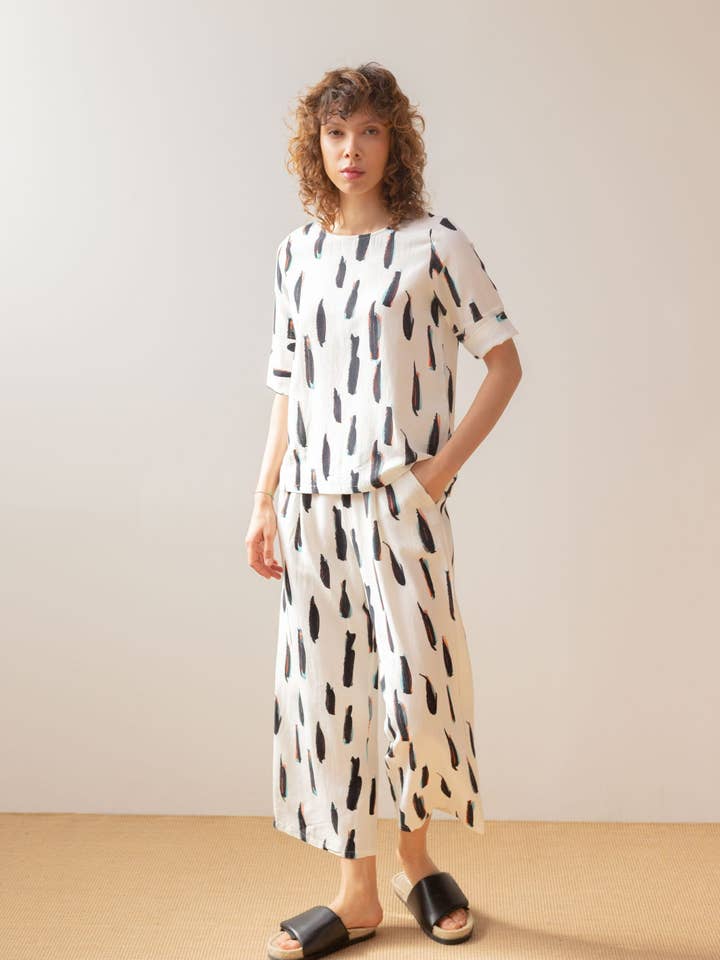 PAN Producto Básico - Wholesale Coat - Women's - Printed raw trousers6