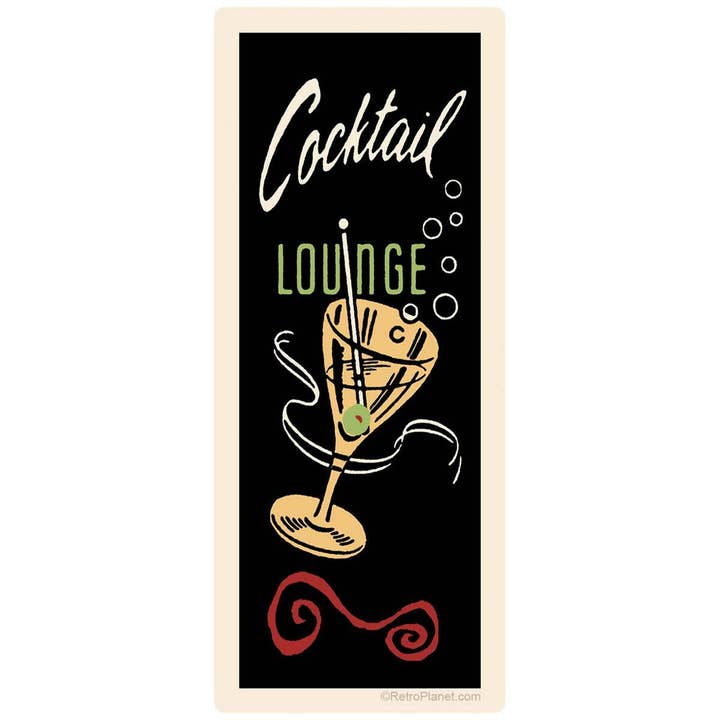 Cocktail Lounge Martini Sticker for wholesale by RetroPlanet