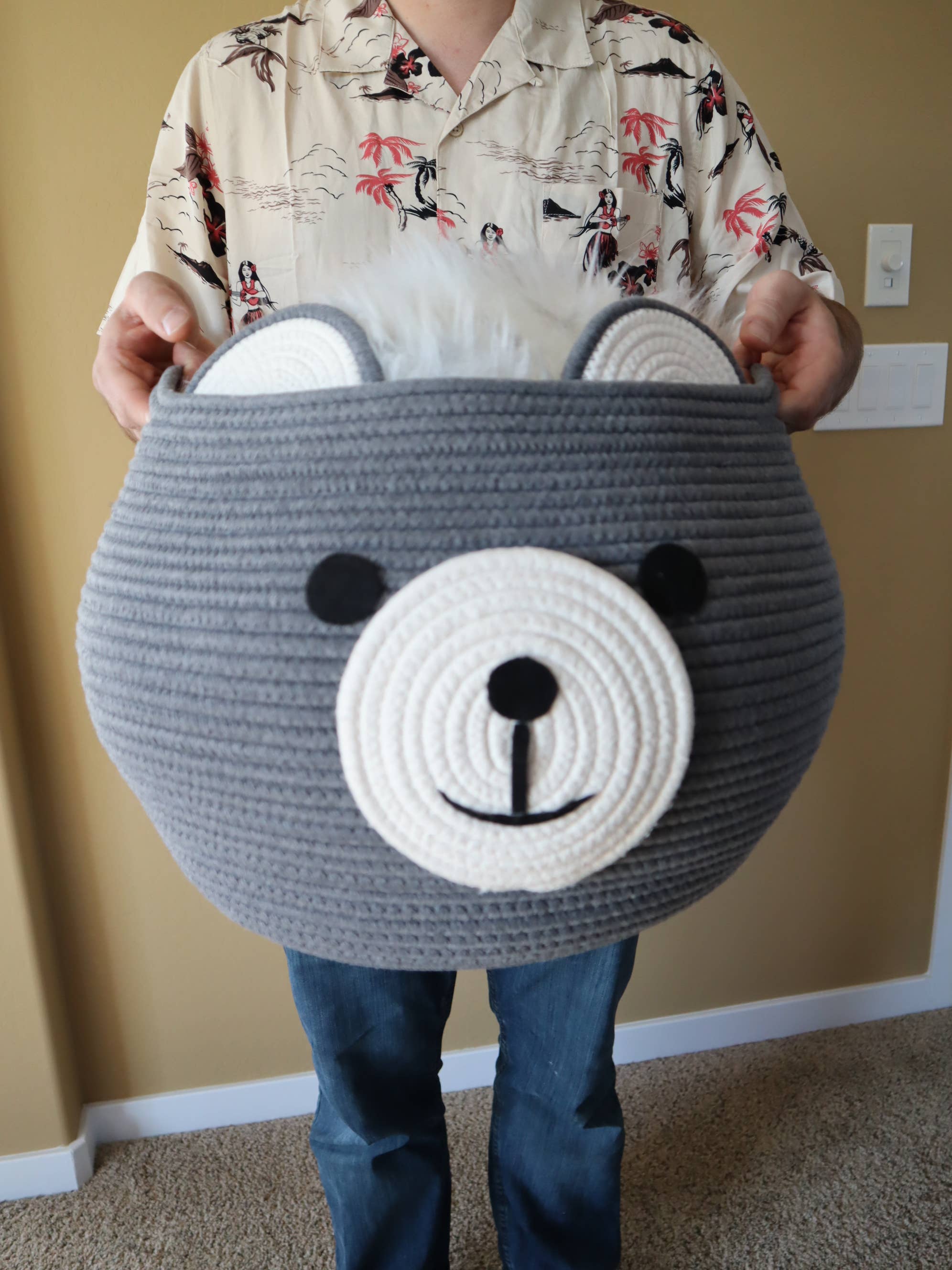 w design - Wholesale Basket - Kids & Baby - Cute Bear Cotton Rope Basket XL (19 D X 13 H)10