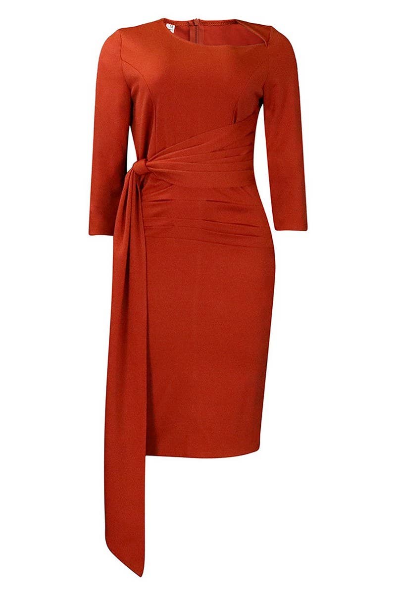 NINEXIS - Vente Robe – femme - CWDSD3581_ ROBE COURTE PLISSÉE À BRETELLES GRANDE TAILLE12