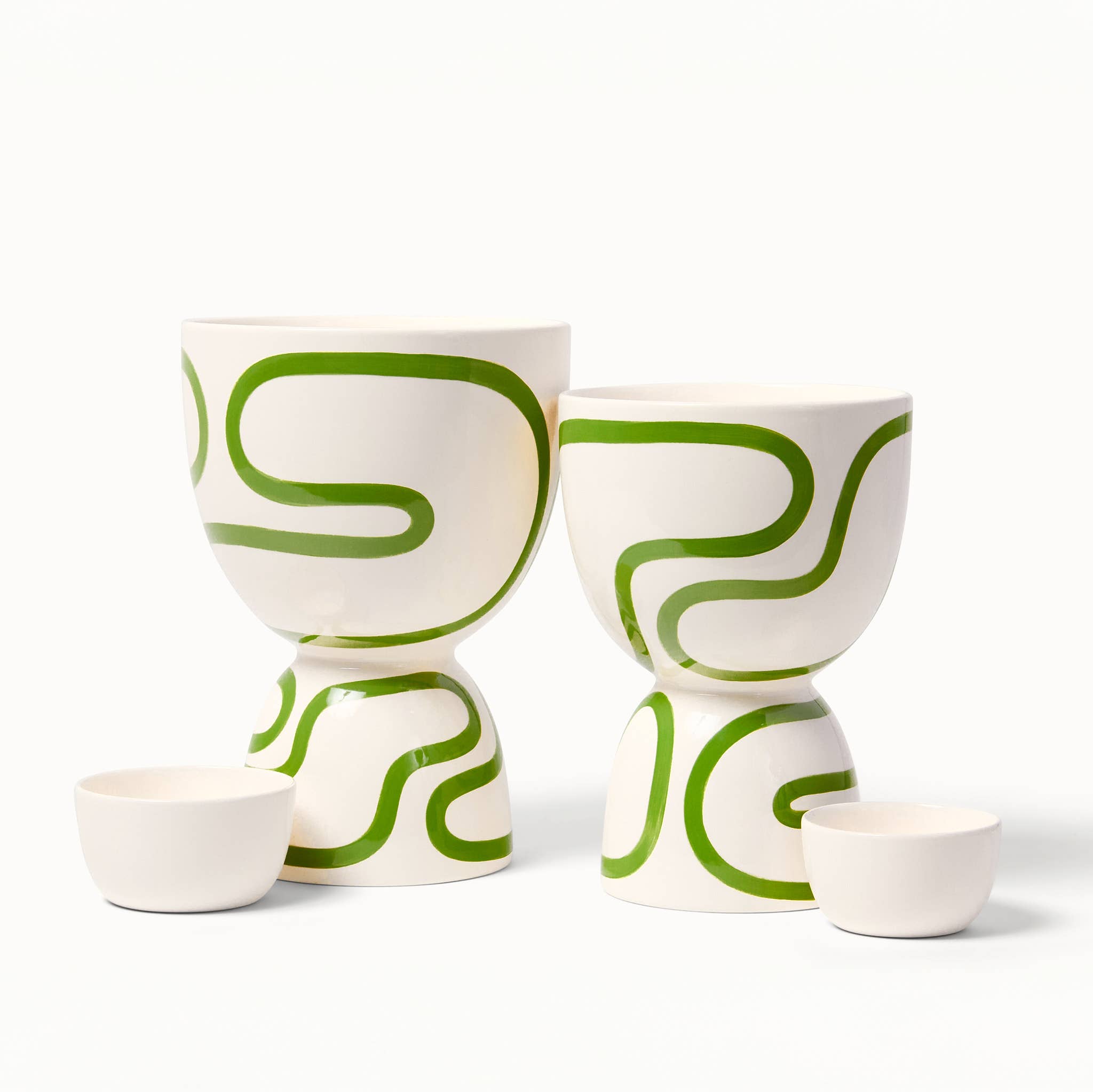 Franca - Wholesale Plant Pot - Meadow Outline Stacked Planters (Gloss) 10