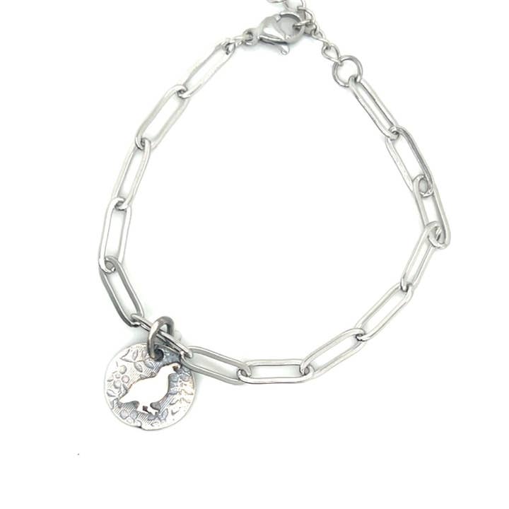 Bracelet Charme Caille Rond #18a pour la vente par Pattie Parkhurst Jewelry