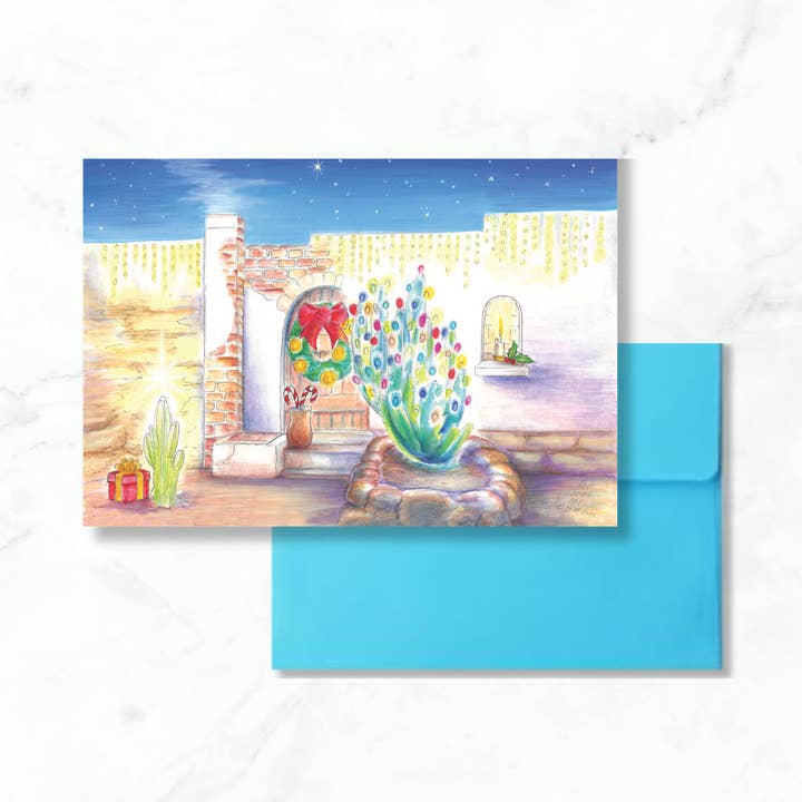 Holiday Cottage Greeting Card for wholesale by Wilkie Studios