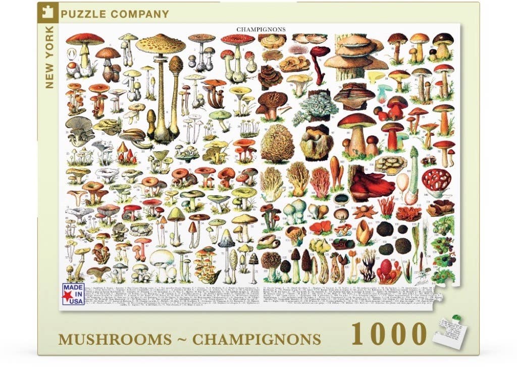 New York Puzzle Company - Wholesale Puzzle - Adult - Mushrooms ~ Champignons - 1000 Piece Jigsaw Puzzle1