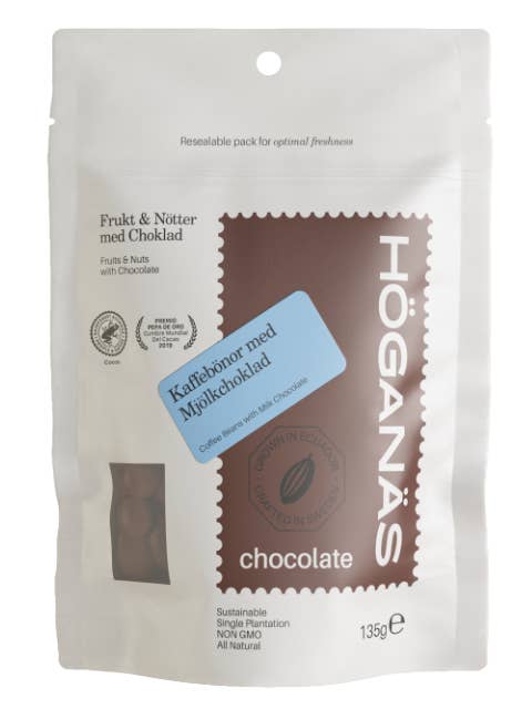 Roasted Coffee Beans Covered in Milk Chocolate for wholesale by Höganäs Chocolate