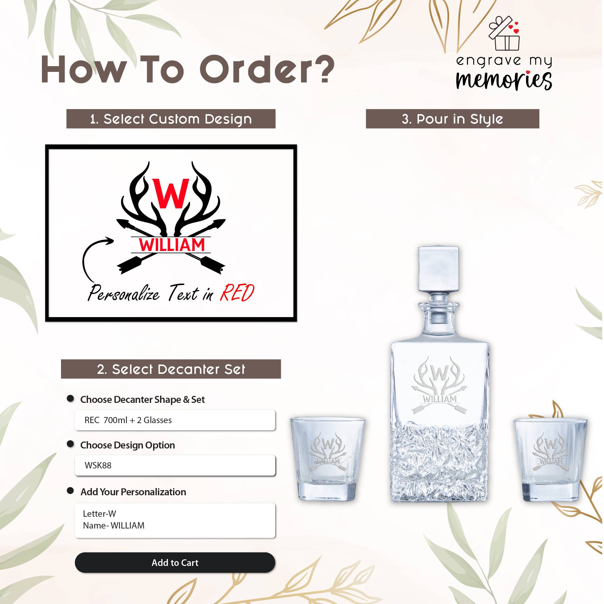 Engrave My Memories - Wholesale Decanter - Personalized Whiskey Decanter Set -Gift For Men,Husband,Dad9