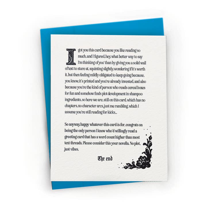 Petty Paper Studio - Wholesale Everyday Greeting Card - Snarky Book Lover Gift - A2 Witty Greeting Card0