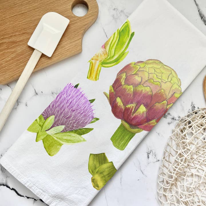 Honey Brush Design® - Wholesale Tea Towel - Artichoke Tea Towel1