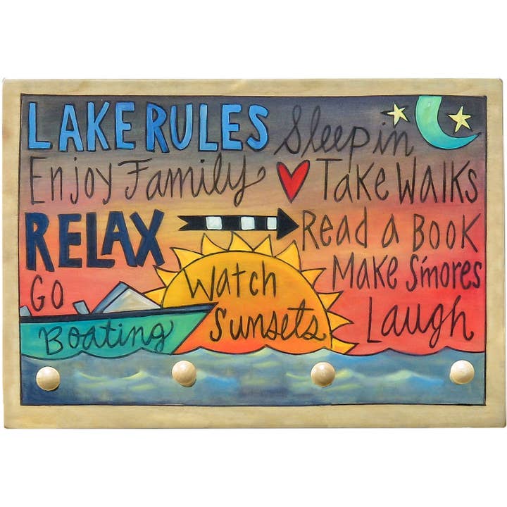 "The Lake Rules" Key Ring Plaque for wholesale by Sticks