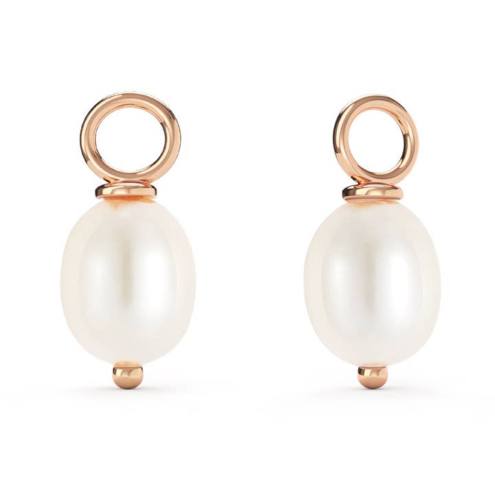 Kleiner ovaler Anhänger mit Süßwasserperlen in Tropfenform, Rosenmotiv, 2-4063-A für den Großhandel von My Jewellery Story