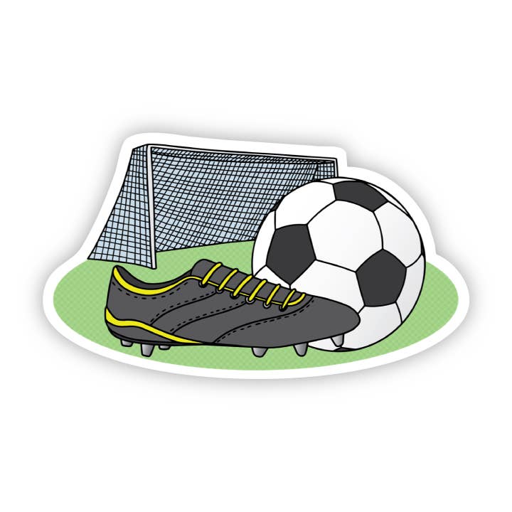 Soccer Cleat, Ball, and Net Sticker for wholesale by Big Moods