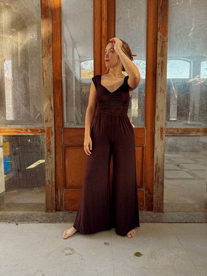 Organic EcoVero Yoga Jumpsuit, Soft Stretchy Dress Playsuit for wholesale by Gardenbelle Shop