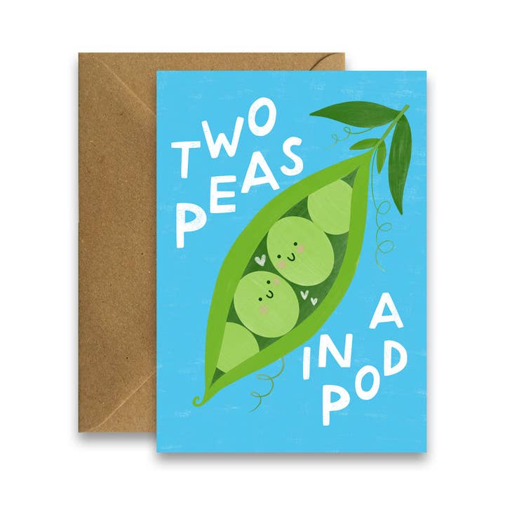 Två ärtor i en skida - Sött kärlekskort för wholesale av By Claire Schorman