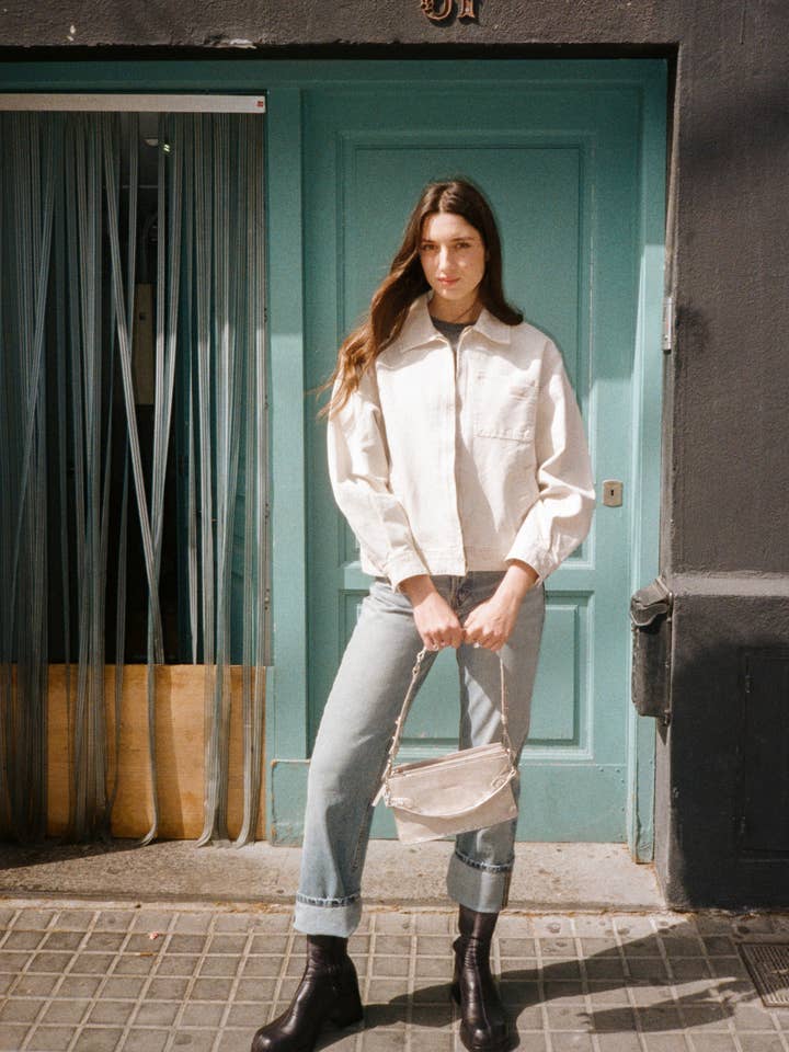 ROCK MAMA - Skulder- og crossbodytaske i sandguld læder for engroshandel hos Neuville