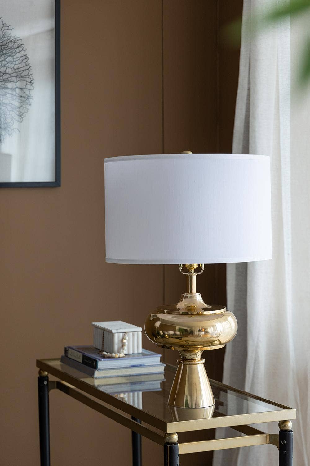A&B Home Group Inc. - Wholesale Accent/Desk Lamp - D18x27.5" Aluminum Table Lamp - Gold/White4