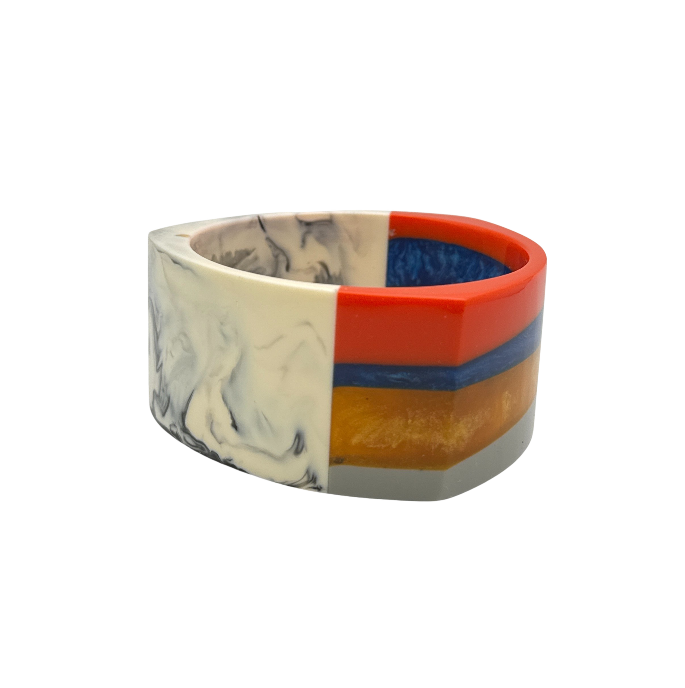 Treasure Jewelry - Vente Bracelet jonc - Bracelet Manchette Multicolore en Résine Lucite Fait Main7