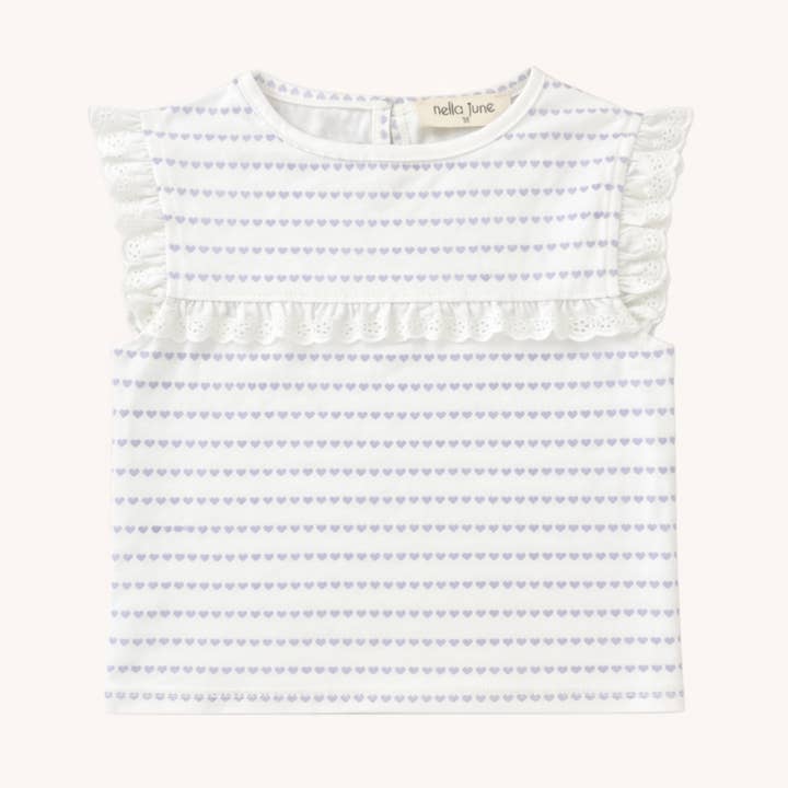 Eyelet Lace Tank in Purple Heart Stripe for wholesale on Faire0