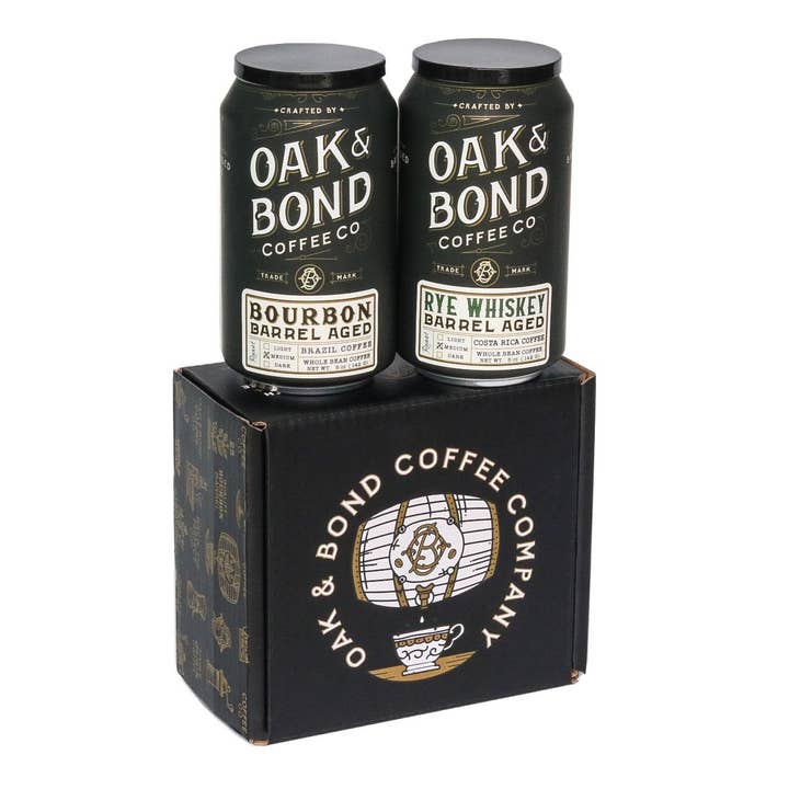 Oak and Bond Coffee Co. - Wholesale Coffee Beans - Bourbon and Rye Whiskey Barrel Aged Coffee Box5