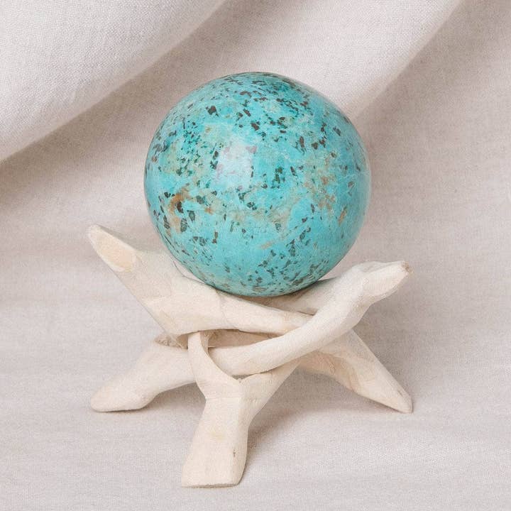 Tiny Rituals - Wholesale Spiritual Stone/Crystal - Natural Peruvian Turquoise Sphere - AAA Premium Quality0