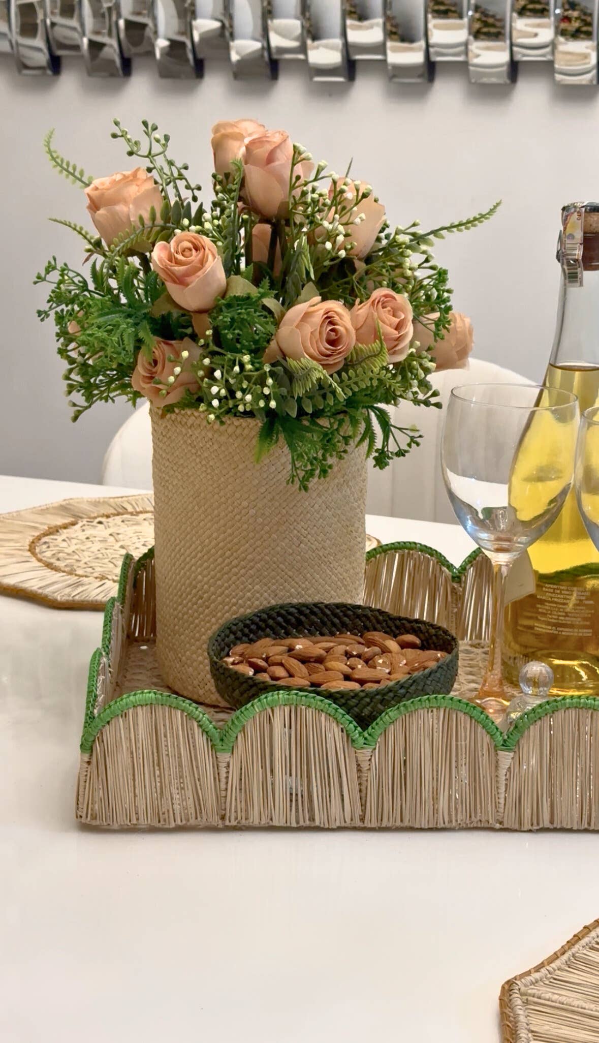 Artett – wholesale Prydnadsbricka – Kantad röd Iraca-bricka - Färger5