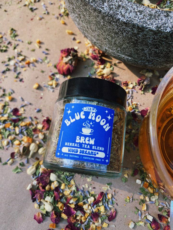 Mugwort Tea Loose Leaf Herbal Tea Blue Moon for Sleep Jars for wholesale by WAYBLK