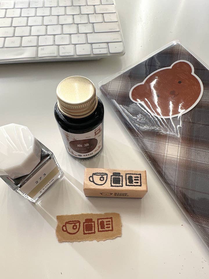 Cozy Ink Sesh Wooden Stamp for wholesale by Bloom Paper Studio