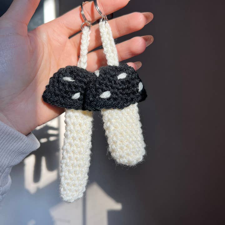 The Cozy Tangerine - Wholesale Keychain – Women's - Mushroom Keychain | Crochet Lighter & Chapstick Holder4