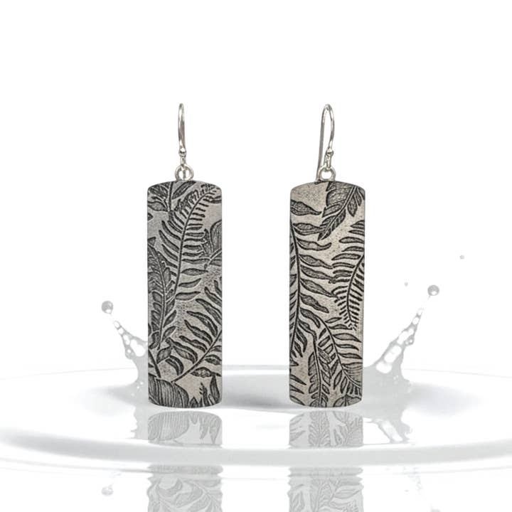 Sterling Silver Fern Dangle Earrings for wholesale by Silver Borders