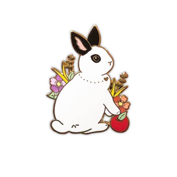 Hotot Rabbit Enamel Pin for wholesale by The Crowned Rabbit