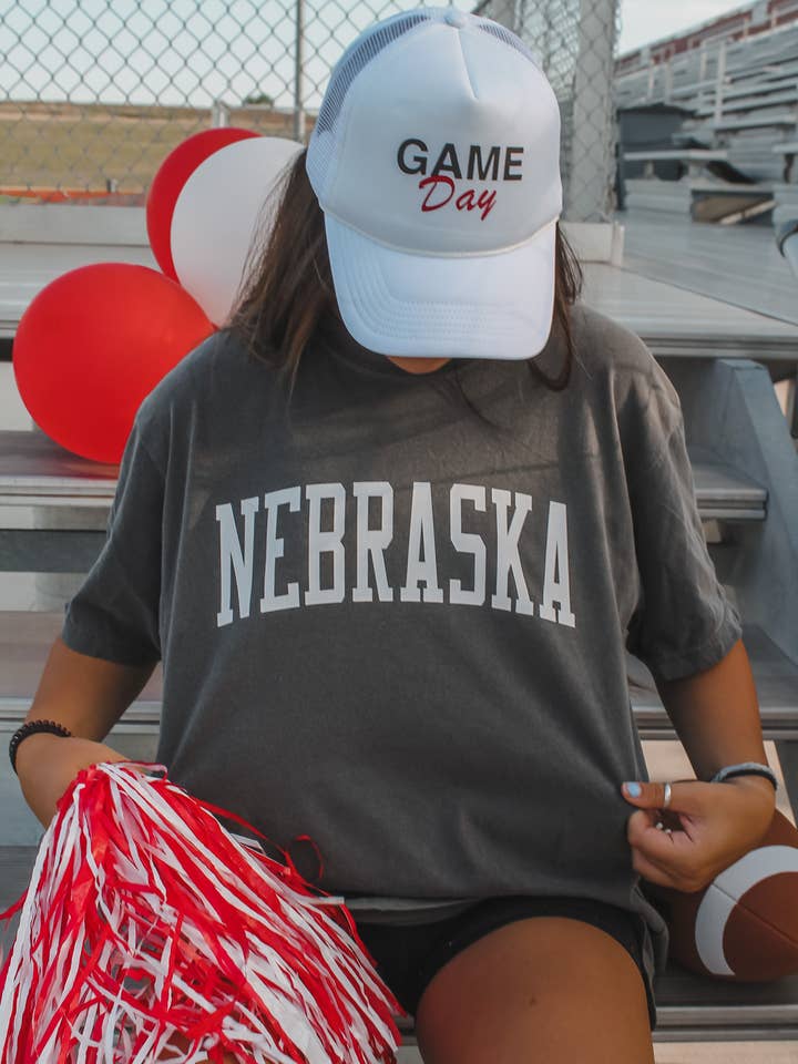Nebraska Varsity T-shirt - Pepper for wholesale by 402threads