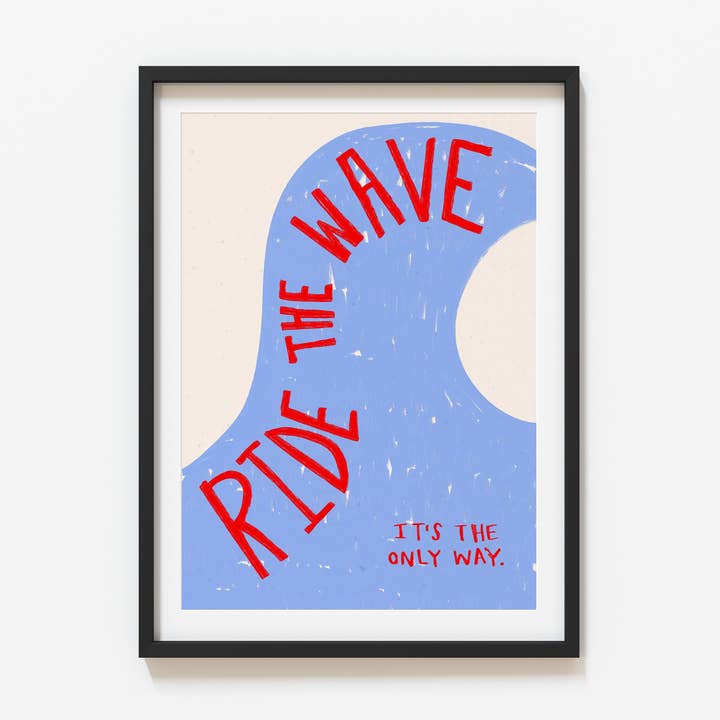 Surfa a Onda | Impressão Desenhada à Mão | SEM MOLDURA por atacado de SimplyExtraJordanary