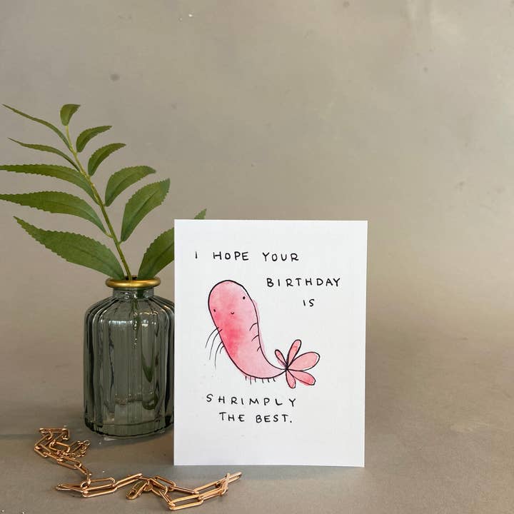 Ink + Splash - Venta al por mayor Tarjetas de cumpleaños - Juego de palabras de cumpleaños - Camarones